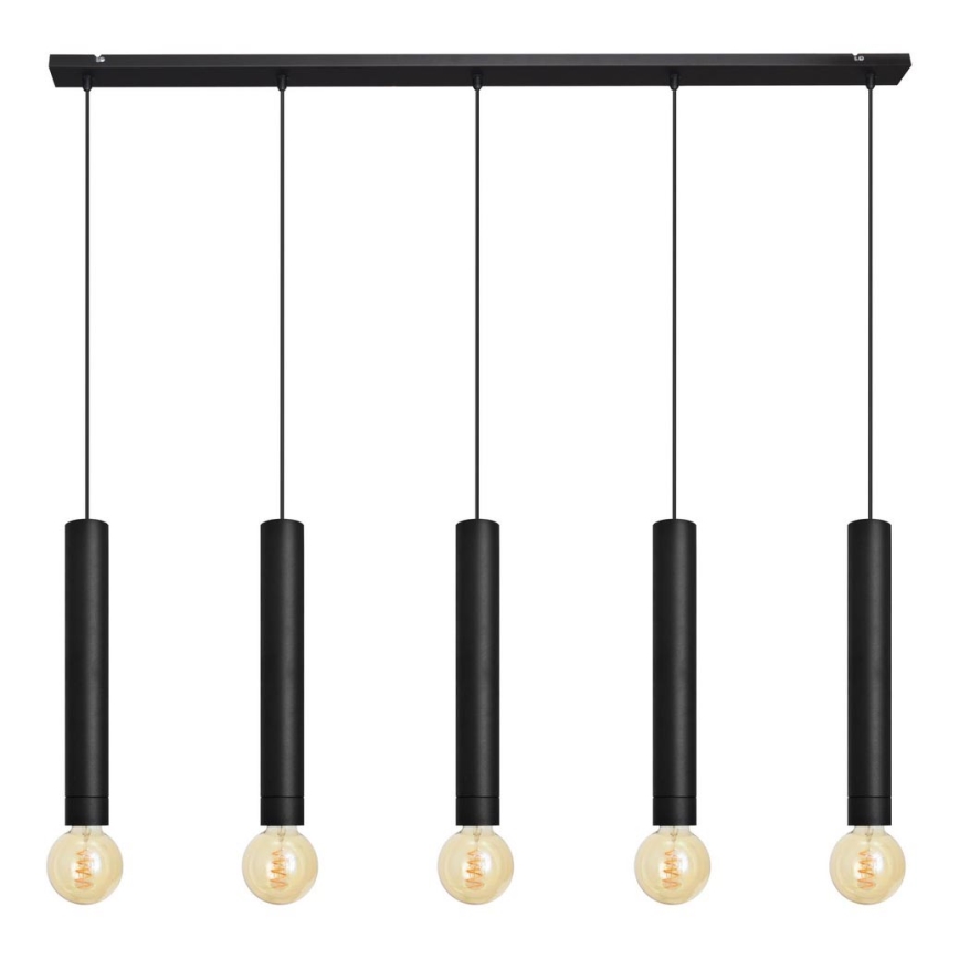 Hängeleuchte TUBA 5xE27/15W/230V schwarz
