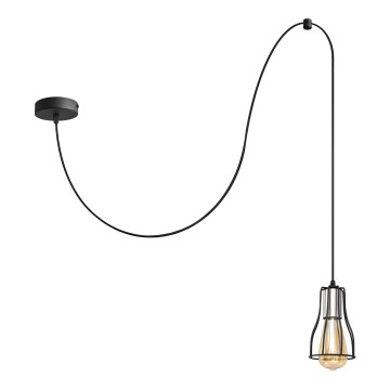 Hängeleuchte TUBE 1xE27/15W/230V schwarz/glänzendes Chrom