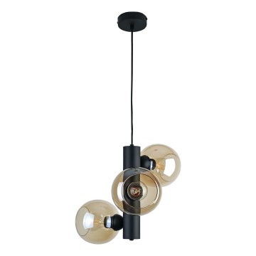 Hängeleuchte TUBE 3xE27/60W/230V schwarz/rauchig beige