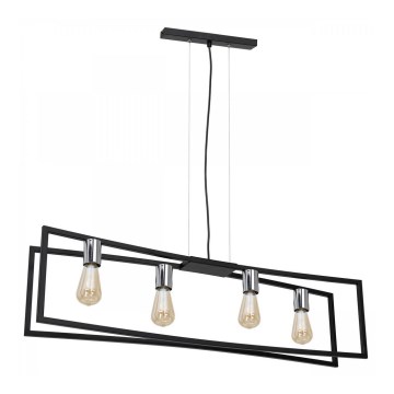 Hängeleuchte TUNJA 4xE27/60W/230V schwarz/glänzendes Chrom