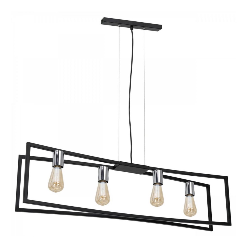 Hängeleuchte TUNJA 4xE27/60W/230V schwarz/glänzendes Chrom