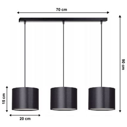 Hängeleuchte TUZ 3xE27/60W/230V