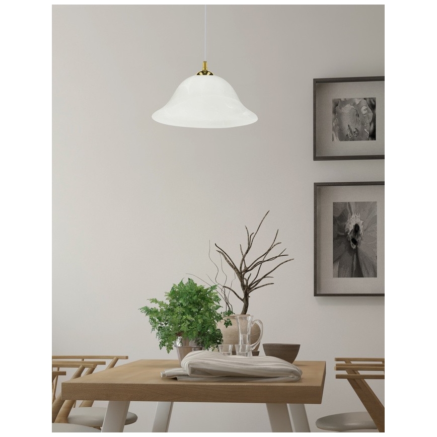 Hängeleuchte VERA 1xE27/60W/230V golden/weiß