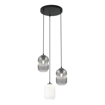 Hängeleuchte VERDI 3xE27/15W/230V d 30 cm schwarz/grau/weiß