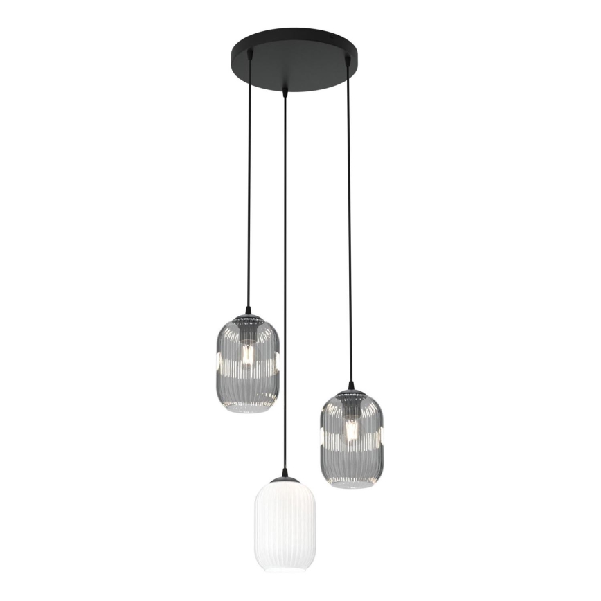 Hängeleuchte VERDI 3xE27/15W/230V d 30 cm schwarz/grau/weiß