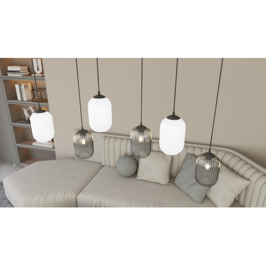 Hängeleuchte VERDI 3xE27/15W/230V d 30 cm schwarz/grau/weiß