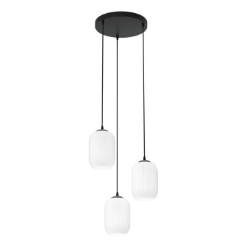 Hängeleuchte VERDI 3xE27/15W/230V d 30 cm schwarz/weiß
