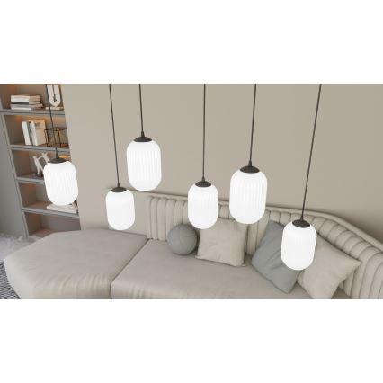 Hängeleuchte VERDI 3xE27/15W/230V d 30 cm schwarz/weiß