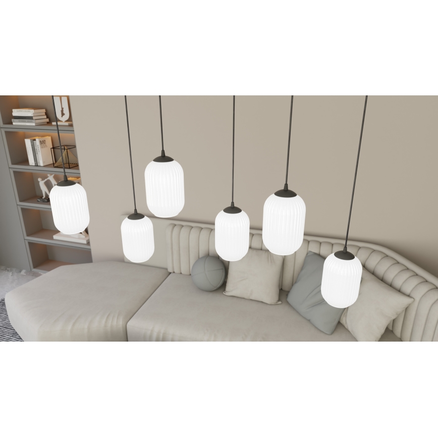 Hängeleuchte VERDI 3xE27/15W/230V d 30 cm schwarz/weiß