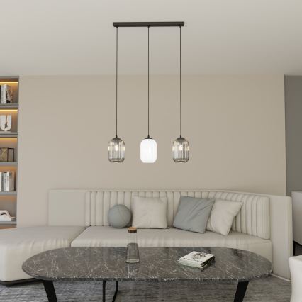 Hängeleuchte VERDI 3xE27/15W/230V schwarz/grau/weiß