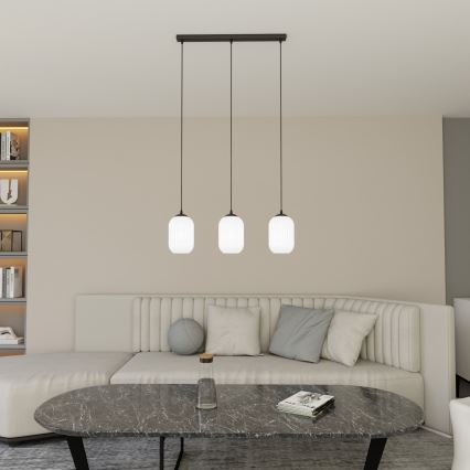 Hängeleuchte VERDI 3xE27/15W/230V schwarz/weiß