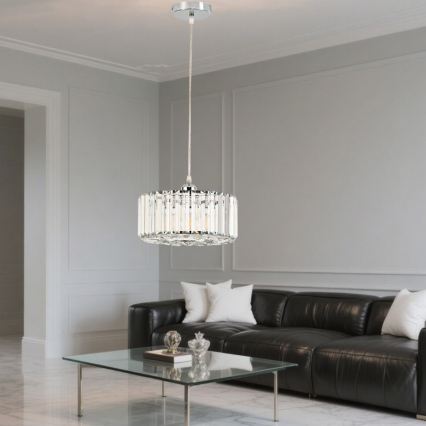 Hängeleuchte VETRO an Kabel, 1xE27/60W/230V, glänzender Chrom