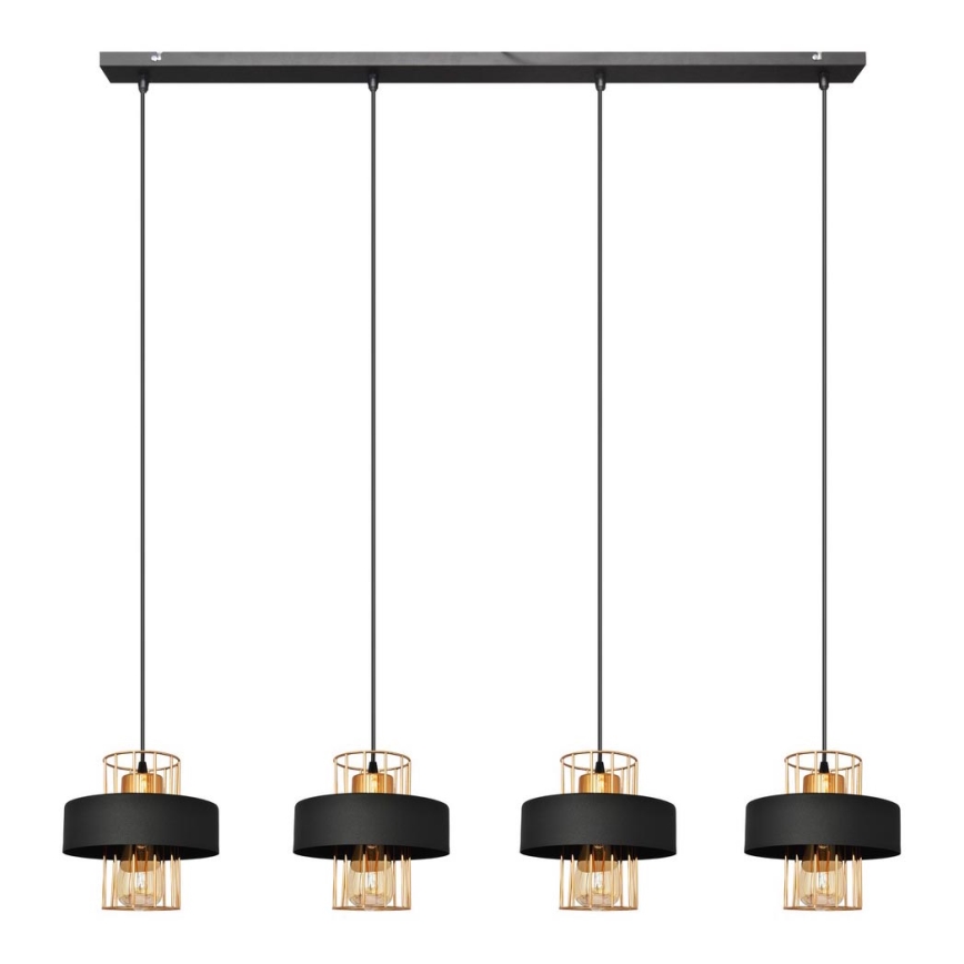 Hängeleuchte VOLTA 4xE27/15W/230V schwarz/gold