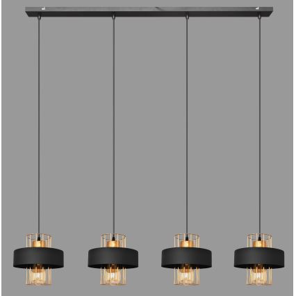 Hängeleuchte VOLTA 4xE27/15W/230V schwarz/gold