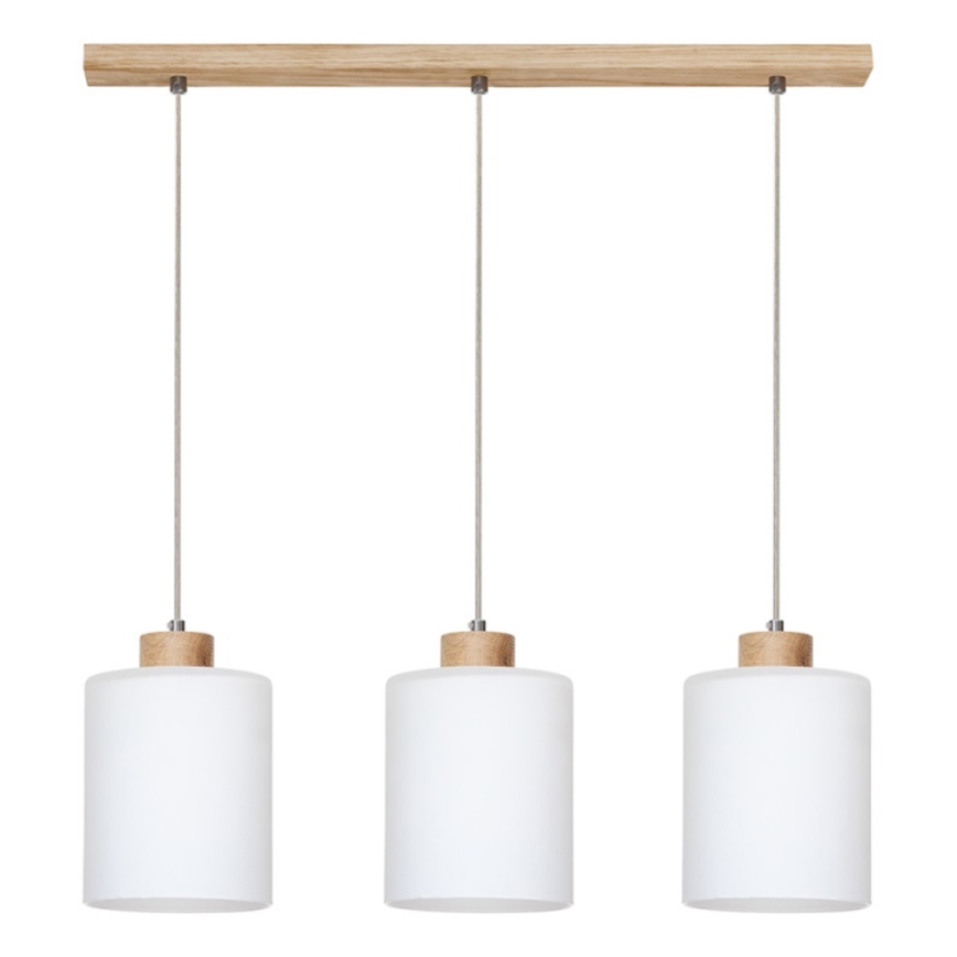 Hängeleuchte ZEFIR 3xE27/60W/230V Eiche