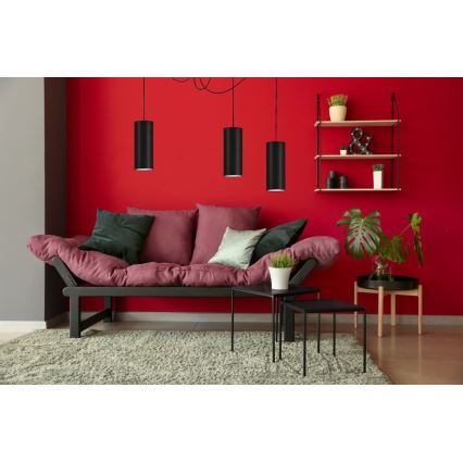 Hängeleuchte ZIK 3xE27/40W/230V Spinne schwarz