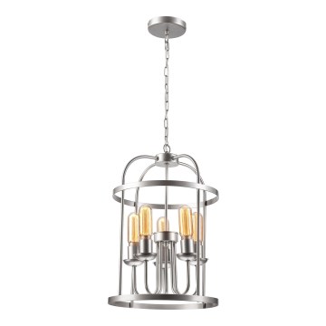 Hängeleuchter an Kette CONSTANTINE 5xE27/60W/230V matt Chrom