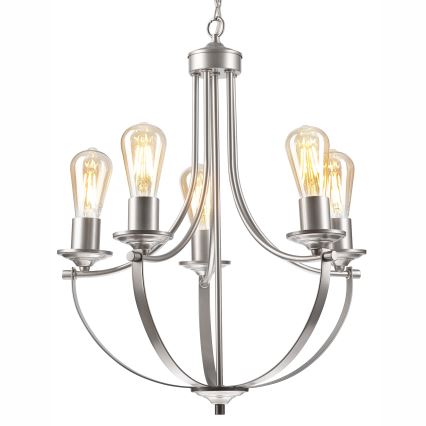 Hängeleuchter an Kette GINA 5xE27/60W/230V matt Chrom