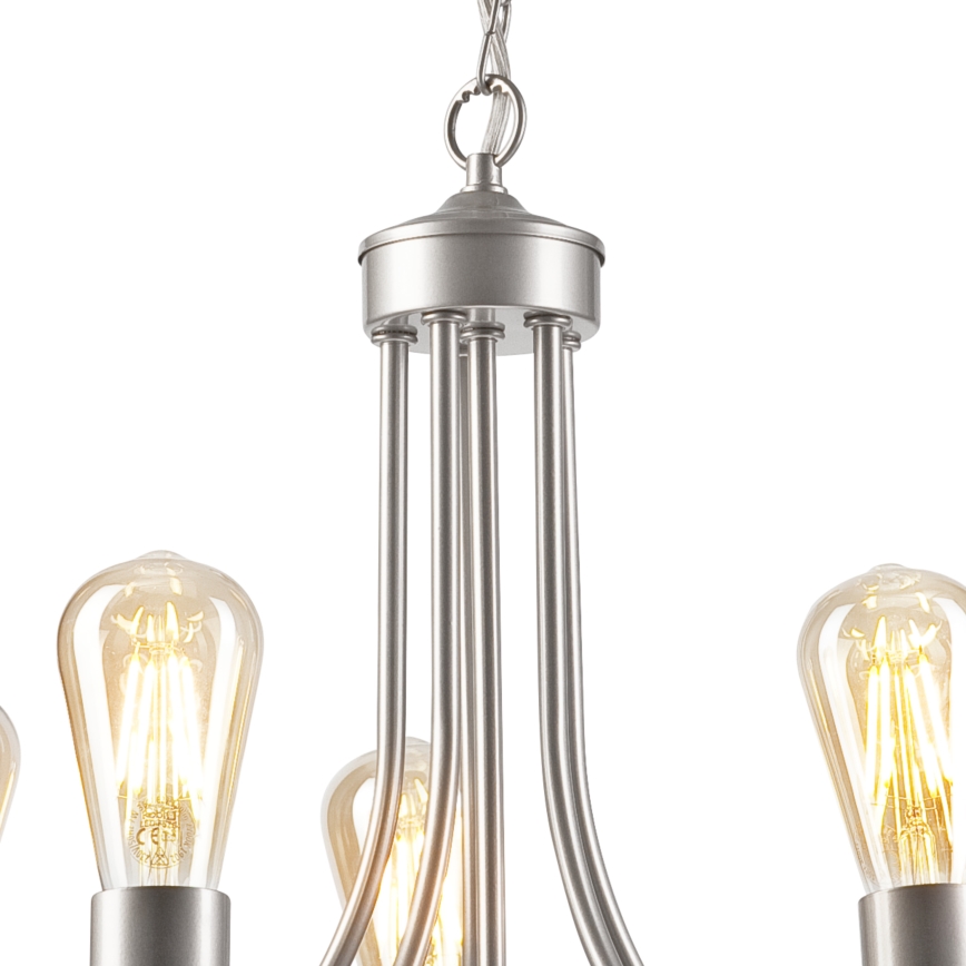 Hängeleuchter an Kette GINA 5xE27/60W/230V matt Chrom