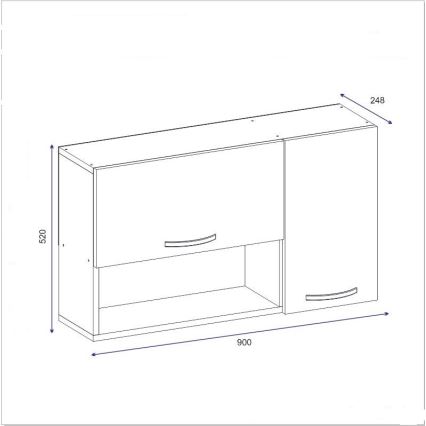 Hängeschrank AKASYA 52x90 cm weiß