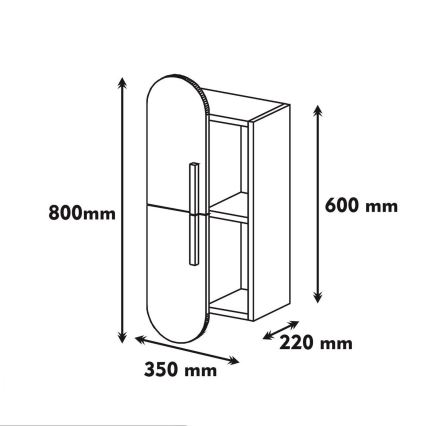 Hängeschrank ROSE 80x35 cm weiß/braun