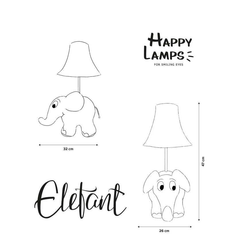 Happy Lamps - LED Kinder-Schreibtischlampe ELEPHANT AUS SENDUNG MIT DER MAUS LED/5,4W/230V Elefant