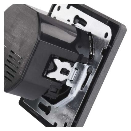 Haushaltssteckdose mit USB‑A‑ und USB‑C‑Anschluss, französischer Typ, 250 V/16 A, anthrazit