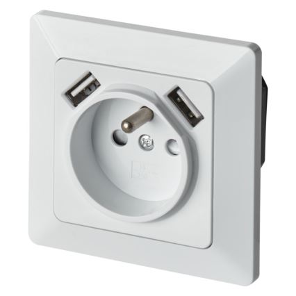 Haussteckdose mit USB FRENCH 250V/16A