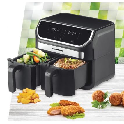 Heinner HAF-KDB1700BK - Duale Heißluftfritteuse 8,5 l 1700W/230V schwarz