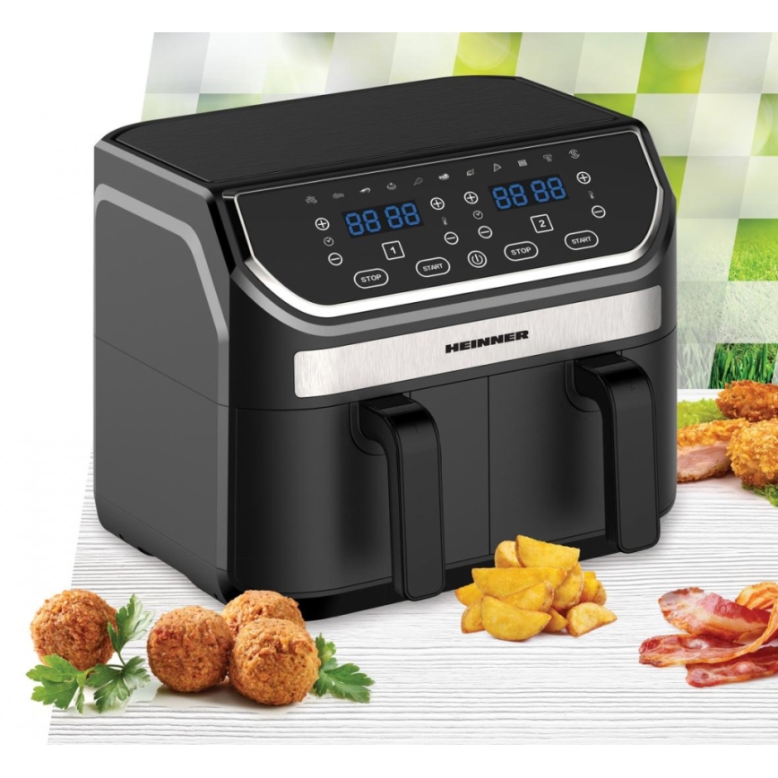 Heinner HAF-KDB1700BK - Duale Heißluftfritteuse 8,5 l 1700W/230V schwarz