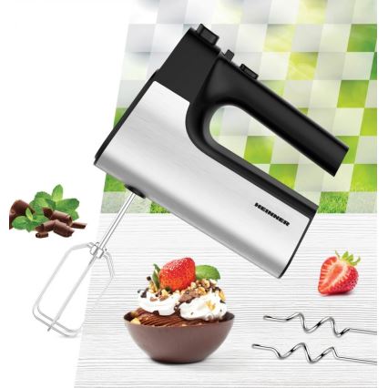 Heinner HM-500BKSS - Handmixer 500W/230V matt-chrom/schwarz