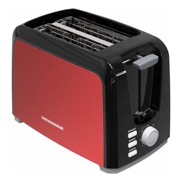 Heinner HTP-700BKRD - Toaster mit zwei Schlitzen 700W/230V rot/mattchrom