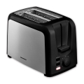 Heinner HTP-700BKSS - Toaster mit zwei Schlitzen, 700 W / 230 V, schwarz/mattierter Chrom
