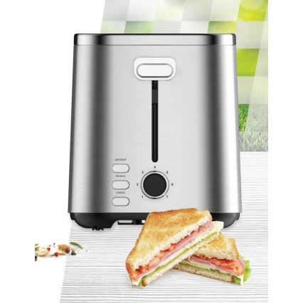 Heinner HTP-800SS - Toaster mit zwei Schlitzen 800W/230V aus Edelstahl