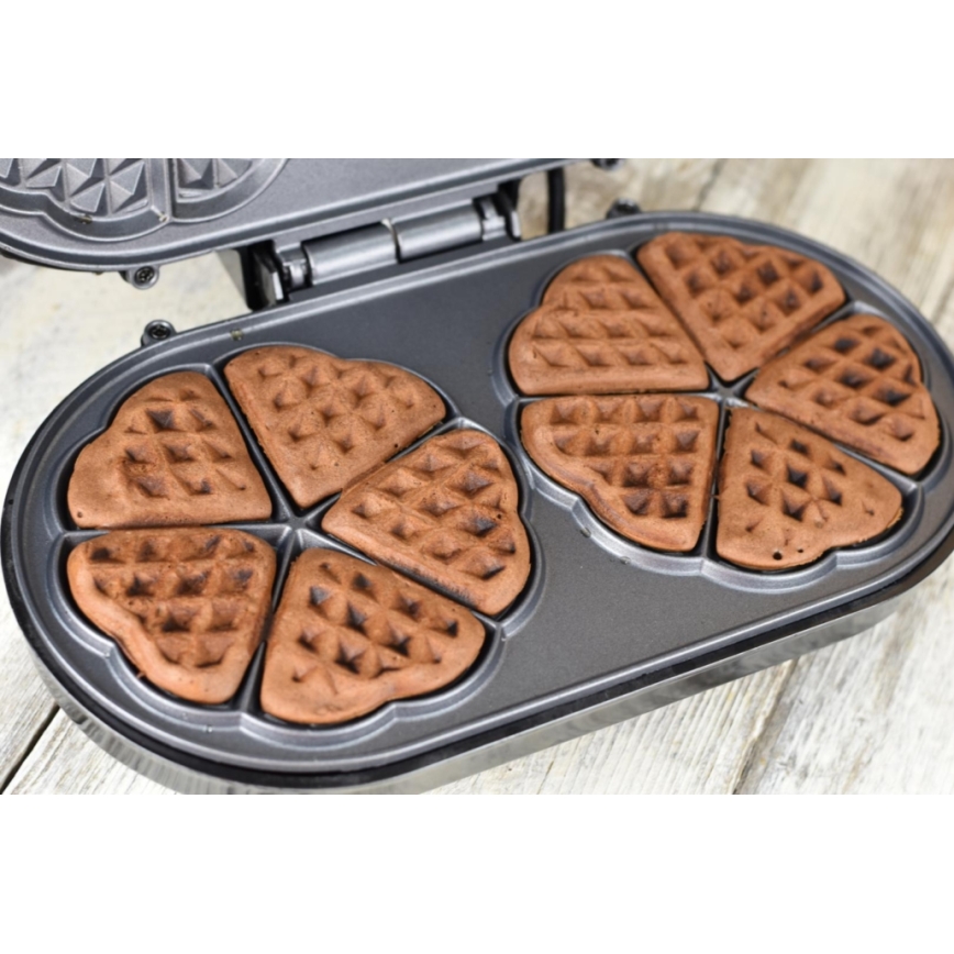 Heinner HWF-1000CR - Waffeleisen 1000 W/230 V schwarz/roségold