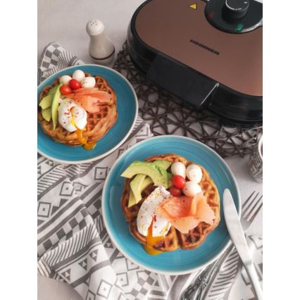 Heinner HWF-1000CR - Waffeleisen 1000 W/230 V schwarz/roségold