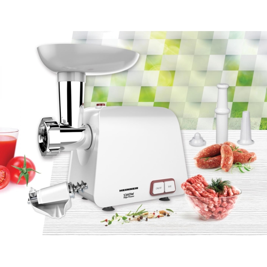 Heinner MG-1340WH - Fleischwolf 1340 W/230 V, weiß