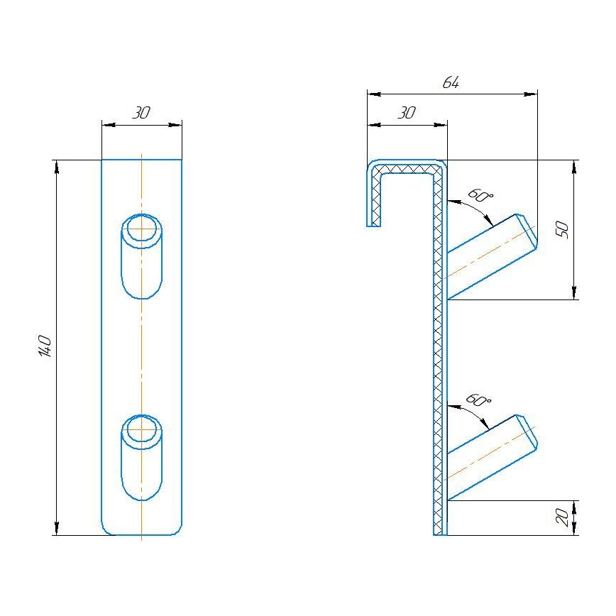 Heizkörperhaken INOX Edelstahl/schwarz