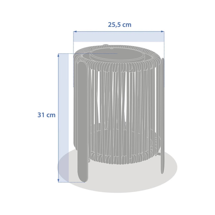 Hesperide - LED-Solarlampe LINY LED, 3,7 V, 2600 mAh, IP54, Anthrazit