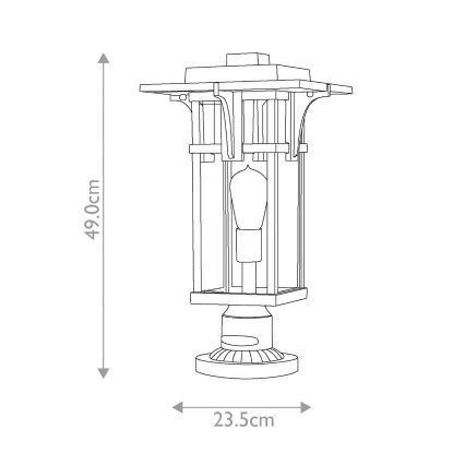 Hinkley - Außenlampe MANHATTAN 1xE27/100W/230V IP44 schwarz