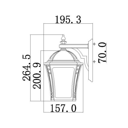 Hinkley - Außenwandbeleuchtung WABASH 1xE27/60W/230V IP44 braun