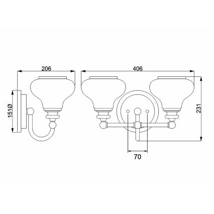 Hinkley - LED-Badezimmerleuchte AINSLEY 2xG9/3W/230V IP44