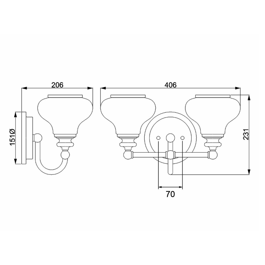 Hinkley - LED-Badezimmerleuchte AINSLEY 2xG9/3W/230V IP44