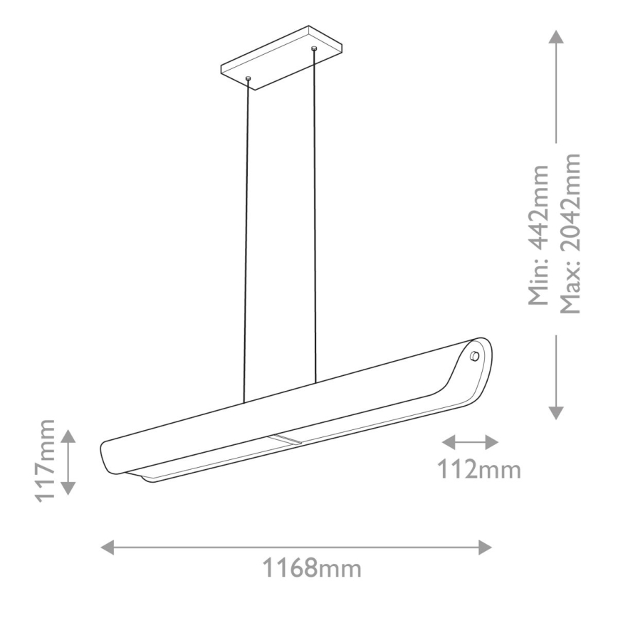 Hinkley - LED-Pendelleuchte ARCO mit Kabelaufhängung LED/43W/230V 3000K goldfarben