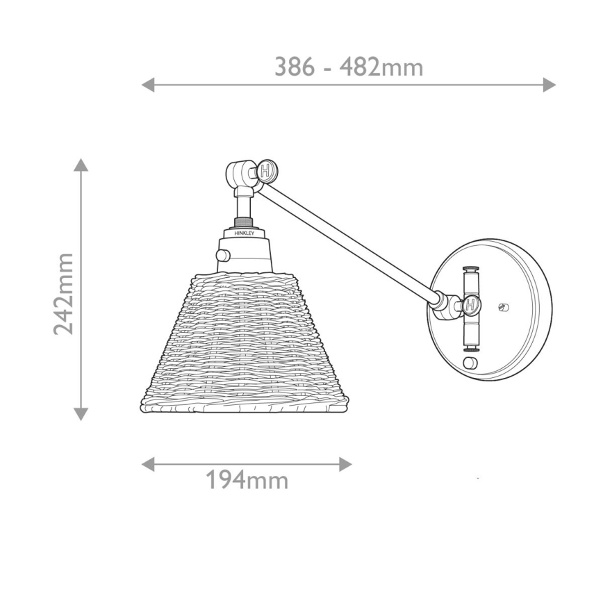 Hinkley - Wandspot ARTI 1xE27/60W/230V schwarz/braun