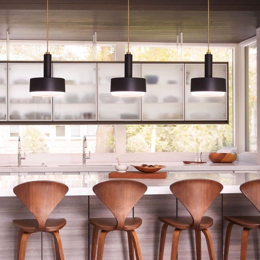 Hinkley - Stangen‑Pendelleuchte CEDRIC, 2 × E27 (max. 60 W), 230 V, Ø 33 cm, gold/schwarz