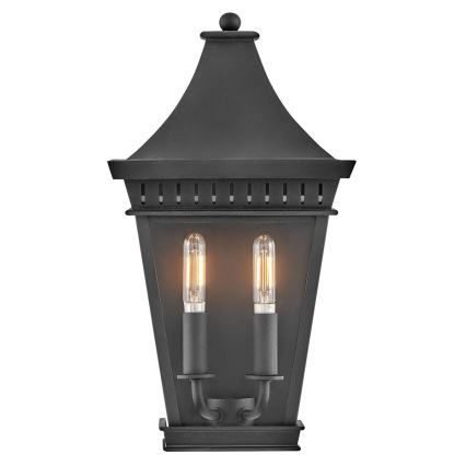 Hinkley - Outdoor-Wandleuchte CHAPEL HILL 2xE14/40W/230V IP44 schwarz