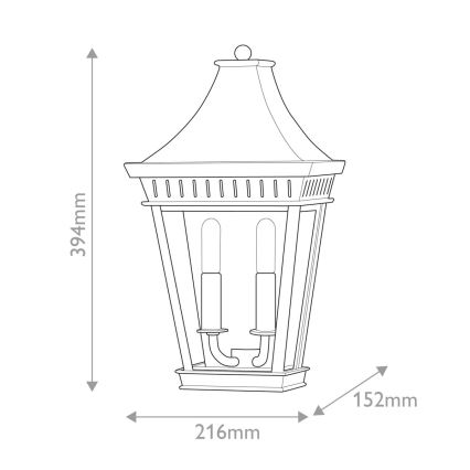 Hinkley - Outdoor-Wandleuchte CHAPEL HILL 2xE14/40W/230V IP44 schwarz