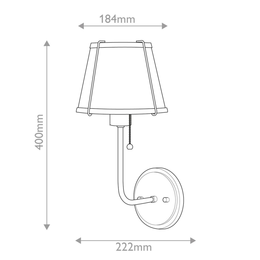 Hinkley - Wandleuchte CLARKE 1xE27/40W/230V Messing/weiß