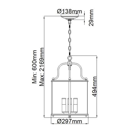Hinkley - Kronleuchter an Kette GENTRY 4xE14/60W/230V mattchrom